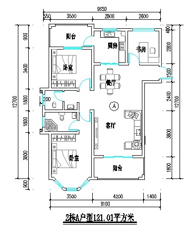 2棟A戶型121.01平方米